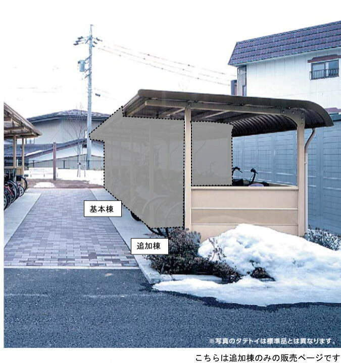 楽天市場】ヨド自転車置場 YOKRS-240 積雪型 追加棟 アンカー式 