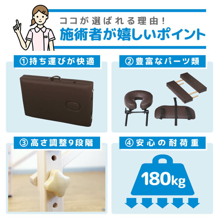 楽天市場】マッサージベッド 折りたたみ 安い コンパクト 持ち運び 