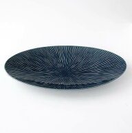 盛皿 大皿 36cm【単品】「 たち吉 木立 盛皿 ネイビー 」食洗機対応 盛り皿 大きい オーバル シンプル か…