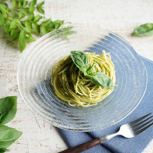 素麺 そうめん ガラス 器【2点セット】「 たち吉 水音 ペア 麺鉢 」22cm プレート ボウル 中皿 盛り鉢 盛り皿 麺皿 パスタ 冷麺 ガラス食器 2人用 2枚 セット 約22センチ 和 洋 食器 おしゃれ 日