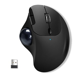 【3台同時接続】トラックボール ワイヤレスマウス Bluetooth+2.4GHz ボール ダブルモード 瞬時接続 トラックボールマウス 5段階DPI 親指 無線マウス 静音 高精度 エルゴノミクス 7ボタン 進む/戻る