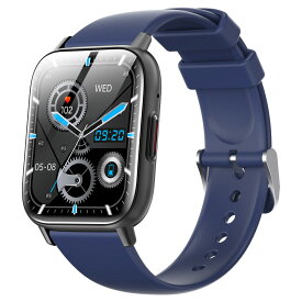 スマートウォッチ Bluetooth通話 1.85インチ大画面 血中酸素 心拍 歩数 カロリー 健康管理 スマートブレスレット リストバンド 腕時計 着信通知 IP67防水 睡眠 Siri 呼吸 生理周期 音楽再生 SOS 長待機 iPhone Android メンズ レディース 誕生日 ギフト DM80 送料無料