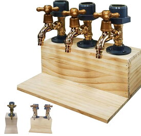 ドリンクディスペンサー パーティー用 蛇口型ウイスキーリキュールディスペンサー 木製蛇口形状 スタンドドリンクウェア 蛇口の形状の革新的なタッチレス飲料 ディスペンサー、父、祖父、バー用の丈夫な木製ベース　ナチュラル