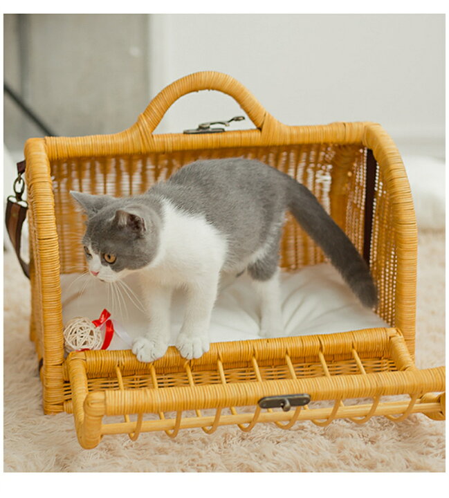楽天市場】ペットキャリー ラタン | ペットキャリー 猫 ペット 猫 犬 