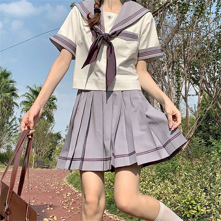 楽天市場】女子高校 学生服 セーラー服 3点セット（シャツ+スカート+  