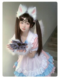 ハロウィン小道具 ヘアアクセサリー コスプレ ぬいぐるみ尻尾衣装アクセサリー シミュレーション 獣耳 動物の尻尾 猫耳フープ頭飾り ぬいぐるみ 頭飾り