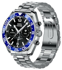 2025最新 スマートウォッチ メンズ スマート腕時計 DIY文字盤変更 Bluetooth通話 HD通話音質 IOS/Android対応 防水 フィットネス活動量計 ビジネススタイル 着信通知 SNSメッセージ通知 LINE 腕を上げて点灯 プレゼントギフト父の日