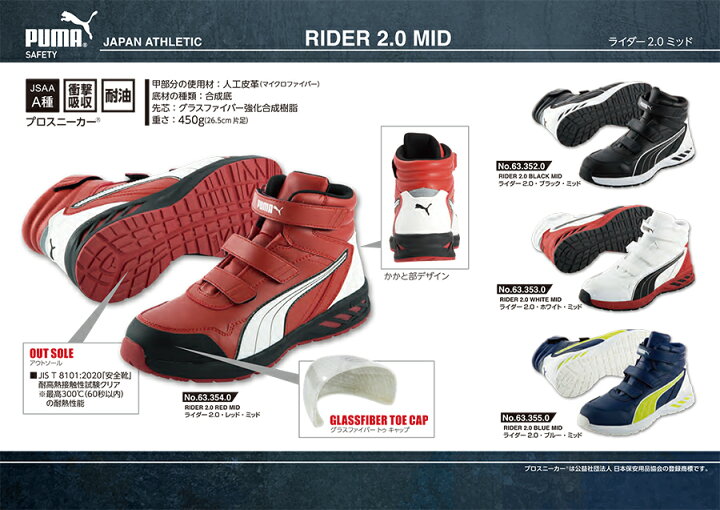 楽天市場】安全靴 プーマ puma ハイカット RIDER 2.0 MID ライダー 