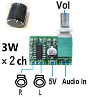 アンプ基板デュアルチャンネルステレオアンプモジュール、ボリュームコントロール　3W×2ch 5V デジタル …