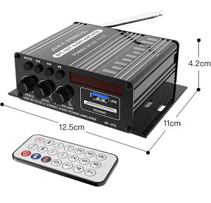 超小型軽量マルチアンププレーヤー20W×2ch BTL Output power Amplifier AUX/Bluetooth/FM/USB/SDカードのMP3 Digital Player