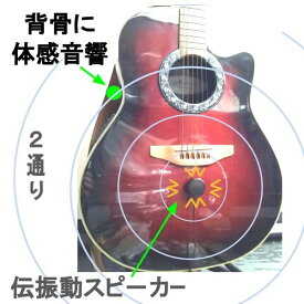 アコギに利用する伝振動スピーカー 壁板や窓がスピーカーになる 貼替簡単×小型大音量