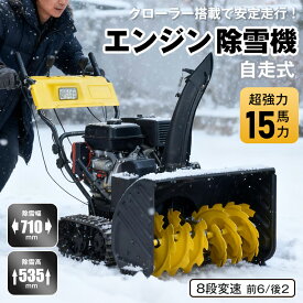 【西濃運輸】 エンジン 除雪機 電動 除雪 15馬力 強力 ハイパワー 自走式 4サイクル LED