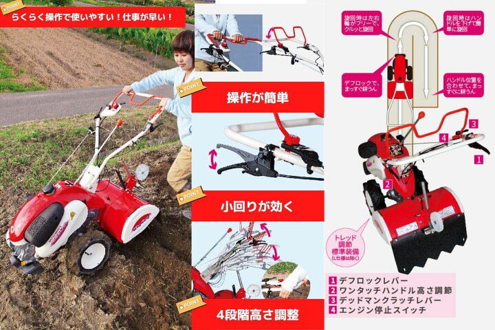楽天市場】管理機 ミニ耕運機 マイボーイ MMR600AR 耕運幅550mm 楽々畝 