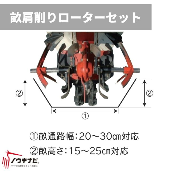 楽天市場】畝肩削りローターセット 管理機耕運機アタッチメント 0035 