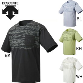 デサント　DESCENTE　DAYS　綿混　グラフィック　半袖Tシャツ　DMMRJA03　胸ポケット付き　プラクティスシャツ　メンズ　セール