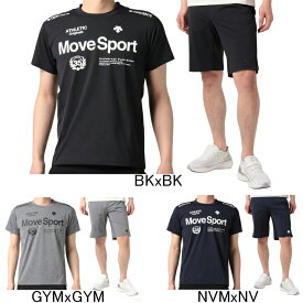 デサント　DESCENTE　Move Sport　S.F.TECH　サンスクリーン　半袖Tシャツ・ハーフパンツ上下セット　DMMTJA62/DMMTJD84　プラクティスシャツ　セットアップ　メンズ　ジャージ