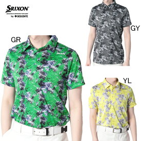 スリクソン by デサント　SRIXON　総柄プリント　半袖ポロシャツ　RGMVJA11　メンズ　ゴルフウエア