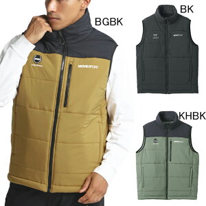 デサント DESCENTE Move Sport AERO CAPSULE 中綿入り スタンドベスト DMMWJC42 ソフトナイロン ウインドブレーカー 防風 保温 メンズ ゴルフ MVSP. 秋冬モデル