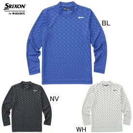 スリクソン by デサント　SRIXON　グラフィックプリント　モックネック長袖シャツ　RGMWJB03　メンズ　ゴルフウエア　秋冬モデル