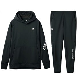 2025年春夏モデル　デサント　DESCENTE　スウェット プルオーバーパーカー・パンツ上下セット　DV5SSW01U/DV5SLP01U　フード付きジャージ　セットアップ　フーディー　メンズ（ユニセックス）　バレーボール　トレーニング