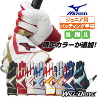 バッティンググローブ ジュニア ミズノ 少年用 野球 手袋 WILLDRIVE RED 1ejey240【配送方法メール便のみ】