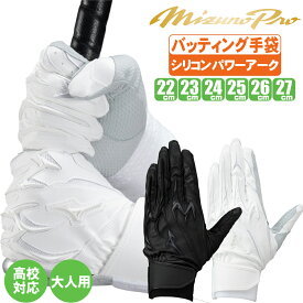 バッティンググローブ ミズノプロ 野球 バッティング手袋 シリコンパワーアークDI 高校野球対応 1ejeh250【配送方法メール便のみ】