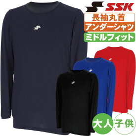 野球 アンダーシャツ 長袖 SSK 大人 ジュニア ローネック bu25201ll【配送方法メール便のみ】