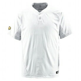 デサント ベースボールシャツ 2ボタン Vネック Sホワイト db-201-swht 【メール便対応商品】