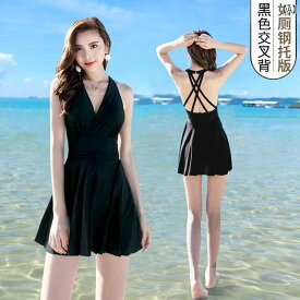 女性ワンピース水着黒 夏 温泉 カジュアル プール 海 体型カバー セクシー ブラック おしゃれ 綺麗 可愛い 2024年 レディース ブラック