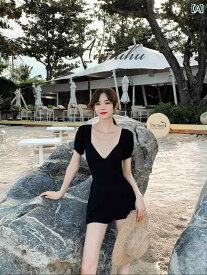 女性ワンピース水着黒 夏 温泉 カジュアル プール 海 体型カバー セクシー ブラック おしゃれ 綺麗 可愛い 2024年 レディース ブラック