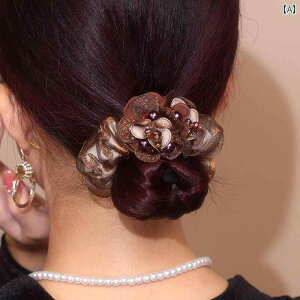 ヘアバンド ヘッド フラワー ドレス 感 ネクタイ ゴム マザー ミートボール プレート ロープ 女性 ダブルフラワー リング おしゃれ 綺麗 可愛い