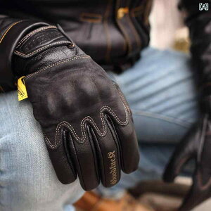 バイク用 手袋 レトロ オートバイ ライディンググローブ メンズ レディース オールシーズン 革 転倒防止 ライダー ブラック 装備 防風 ギフト ユニセックス 黒 ブラウン イエロー