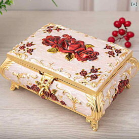 ジュエリー 収納ボックス 韓国 プリンセス レトロ 三次元 彫刻家 装飾 リング クラフト おしゃれ 綺麗 可愛い 赤 青 白