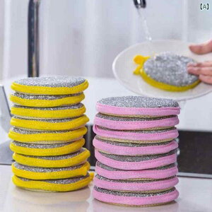 キッチンクリーニング用品 ポット ブラシ ロング ハンドル ノンスティック オイル 鍋を傷つけない 掃除 水垢落とし 油汚れ スポンジ スチール たわし