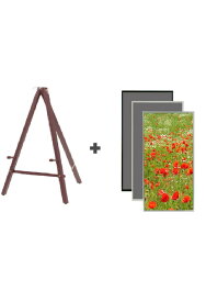 イレパネ シェイプ A1 +三角イーゼル Ver2.0 ブラウン　ポスターフレーム 額縁 展示用 展示 掲示 ディスプレイスタンド おしゃれ