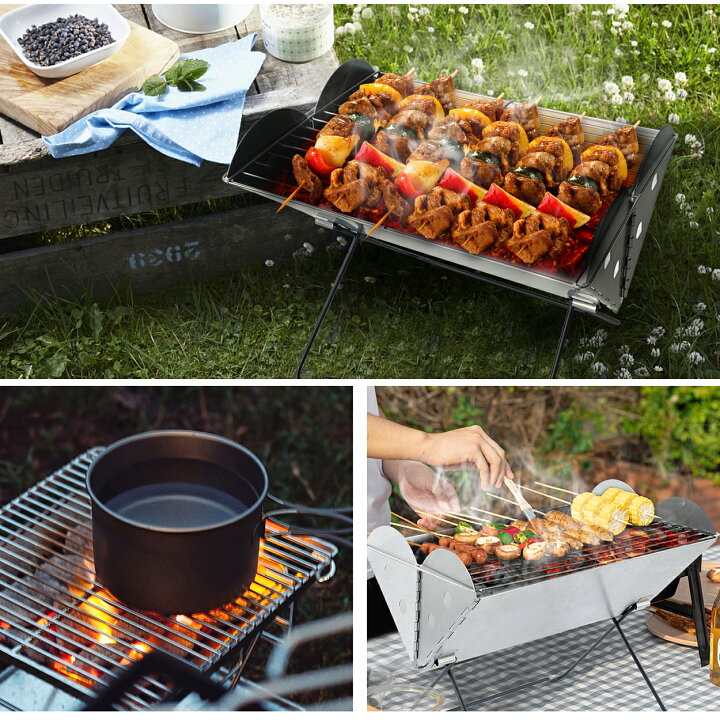 楽天市場】【1年保証】 バーベキューコンロ 折りたたみ 小型 BBQコンロ ステンレス 送料無料 ファイアグリル 焚き火台 焚火台 卓上  バーベキューグリル BBQグリル コンロ グリル おしゃれ コンパクト 収納 軽量 折り畳み 収納袋付き 2〜4人用LVYUAN : タイガン  楽天市場店 Xiraivke小型ポータブルキャンプグリル 卓上型ステンレス炭火コンロ 屋外調理ファイヤースタンド キャンプ・ピクニック・バーベキ