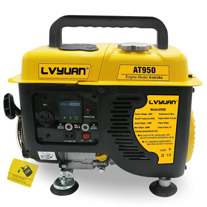 楽天市場 小型発電機 ガソリン発電機 1000va 1kva 交直両用 直流12v 8a付 低騒音 過負荷保護 キャンピングカー 地震 災害 アウトドアに適用 緊急時で大活躍 停電の対策 At950 Lvyuan リョクエン タイガン 楽天市場店