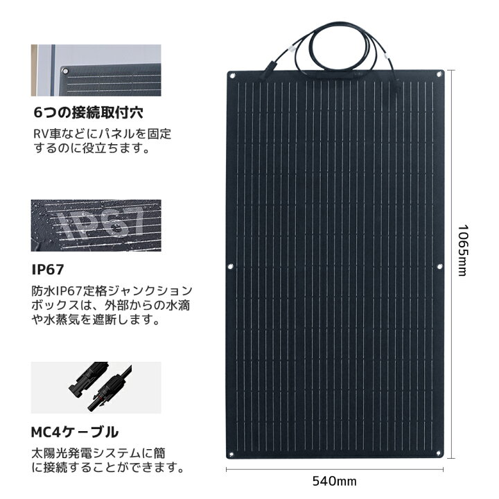 楽天市場】LVYUAN(リョクエン) [100W 柔性 据置型ソーラー発電キット 