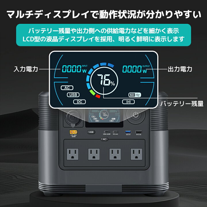 ポータブルバッテリー LVYUAN 大容量 AC出力1200W 1008Wh 早い者勝ち❗️