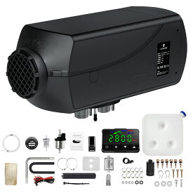 【クーポン適用で14,448円〜16日1:59迄！】 LVYUAN（リョクエン）5KW 12V 車内ヒーター FFヒーター 燃費 （0.1-0.64L/H）軽油 エアヒーター 燃料ヒーター 車用ヒーター 分体式 ディーゼルヒーター パーキングヒータ リモコン LCDディスプレイサイレンサー 除雪 車中泊 暖房