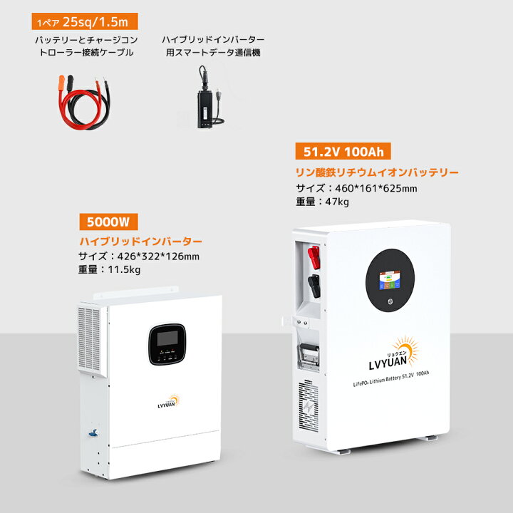 楽天市場】LVYUAN【正規品】LVYUAN 5000Wハイブリッド発電 蓄電 