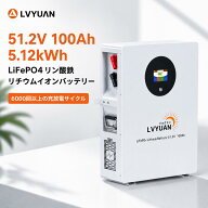 【クーポン適用で152,998円】LVYUAN(リョクエン) 51.2V 100Ah 5.12kWh LiFePO4 リン酸鉄リチウムイオンバ…