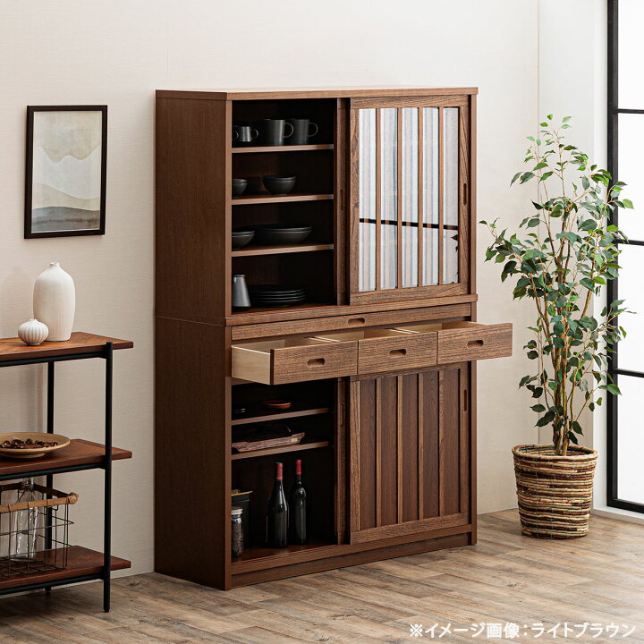 楽天市場】食器棚 キッチンボード 幅120cm 120cm幅 カップボード 