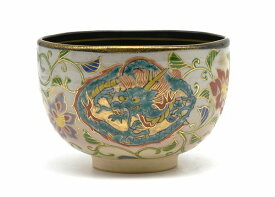 茶道具　抹茶茶碗　干支　辰　京焼、乾山　内黒　唐花龍鳳凰　干支茶碗、京都　壱休窯　窪田常之作、桐共箱　新品。
