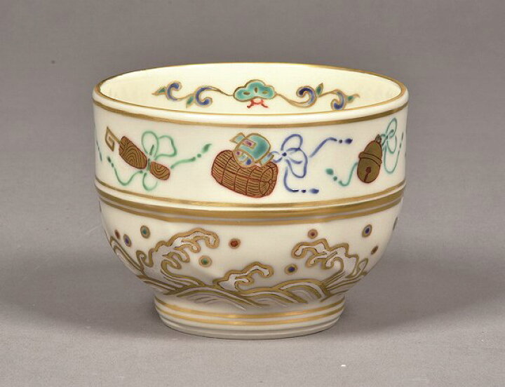 楽天市場】茶道具 抹茶茶碗色絵 波宝尽し、林 淡幽作【 干支 子 盃付き 
