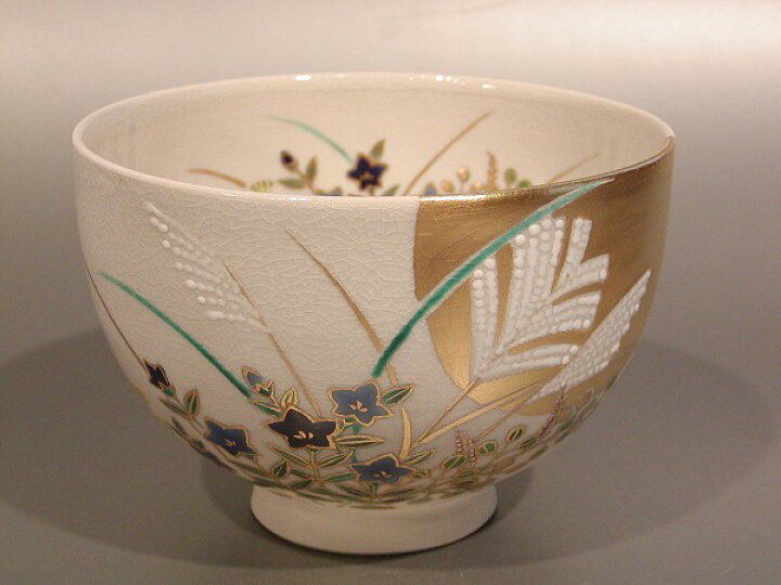 楽天市場】茶道具・茶器 抹茶茶碗月に秋草絵京焼 山川敦司作、桐共箱 