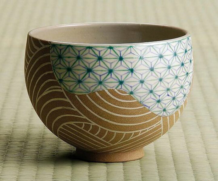 楽天市場】茶道具 抹茶茶碗色絵 麻葉文京都 通次阿山作 : 佐藤大観堂 