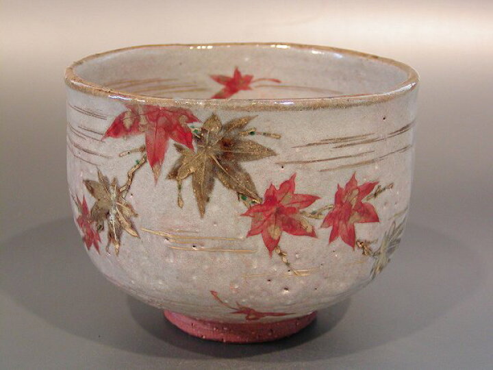 楽天市場】茶道具 抹茶茶碗乾山写 紅葉絵京焼 中村秋峰作、桐共箱 新品