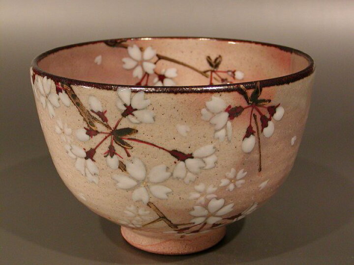 楽天市場】茶道具・茶器 抹茶茶碗乾山 桜、京焼 山川嘉山作、化粧箱入 