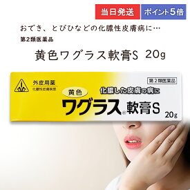 【第2類医薬品】【ポイント5倍・送料無料】 黄色ワグラス軟膏S　ホノミ漢方 剤盛堂薬品 とびひ（みずぶくれを伴うもの）　めんちょう（顔にできるおでき）　毛のう炎（皮膚の毛根あたりの炎症）　当日発送